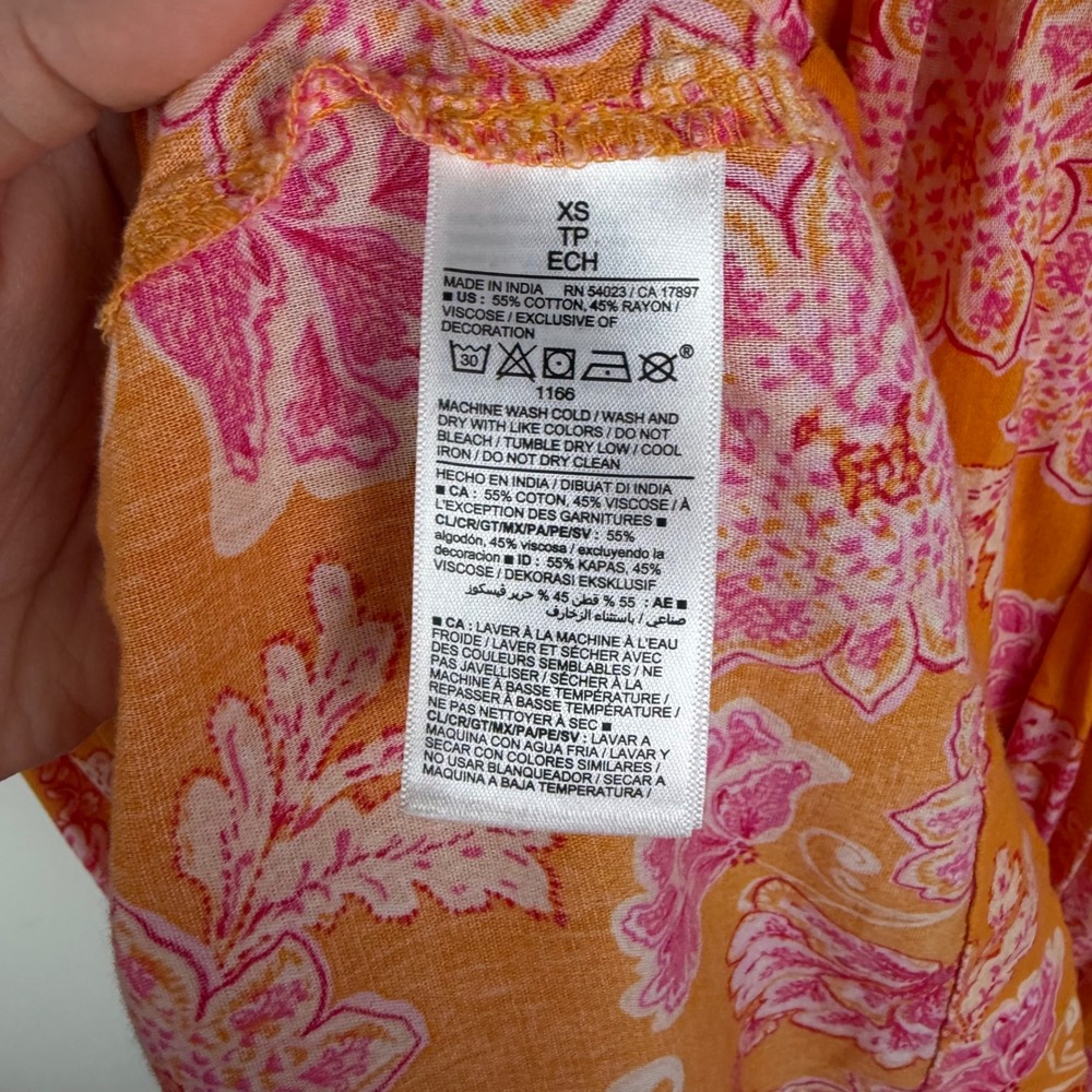 Old Navy Tie Shoulder Tasseled Floral Print All Day Maxi Swing Dress XS Resort‎ - Picture 9 of 13